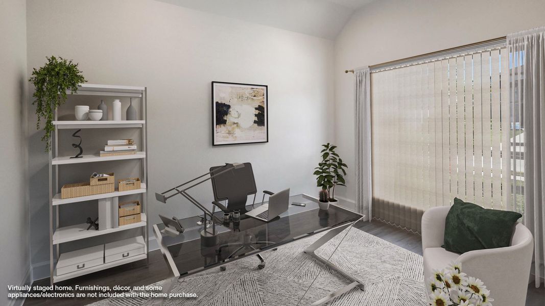 Furnished interior view inside a new home in 6 Creeks 50', Kyle (Image 8).