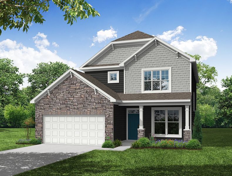 Representative exterior photo of a completed home built from the Richfield by Eastwood Homes in Chandler Ridge, McLeansville, NC (Image 6).