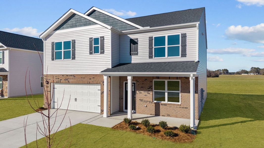 Front exterior of a new home in West New Bern, New Bern, NC, highlighting curb appeal (Image 16).