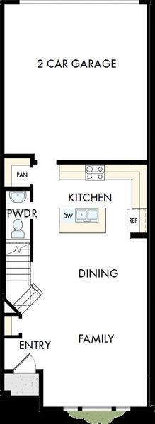 2D floor plan layout of this home in The Townes at Cadia Village, Matthews, NC (Image 2).