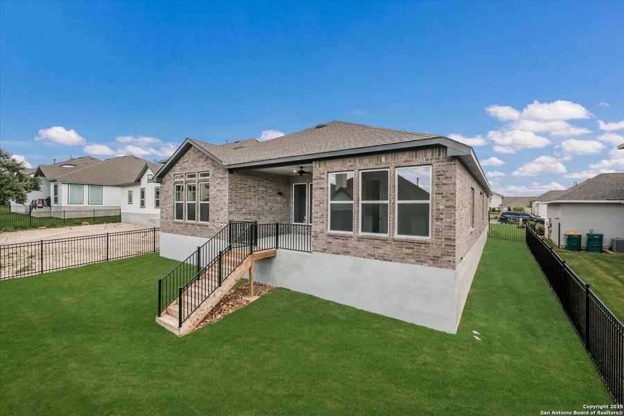 Front exterior of a new home in Esperanza, Boerne, TX, highlighting curb appeal (Image 25).