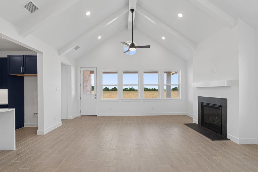 Cozy fireplace in the great room Cozy fireplace in the great room