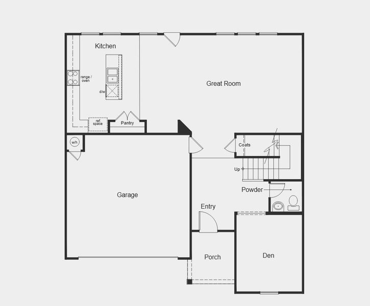 2D floor plan layout for the 2444 Modeled by KB Home in Saddlebrook Preserve, Beasley, TX (Image 4).