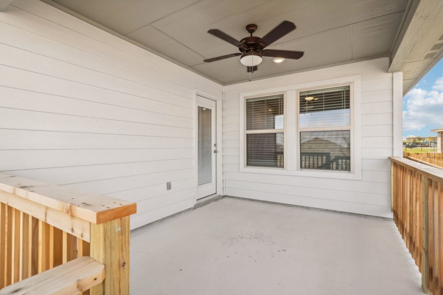 Back exterior of the Briscoe floorplan at a Meritage Homes community.