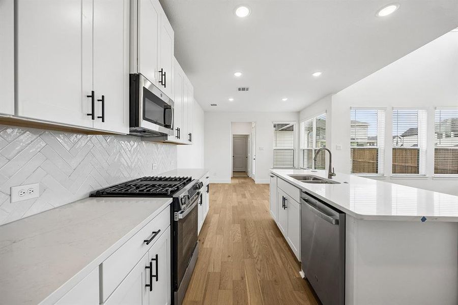 Furnished interior view inside a new home in Fields - East Village, Frisco (Image 8).
