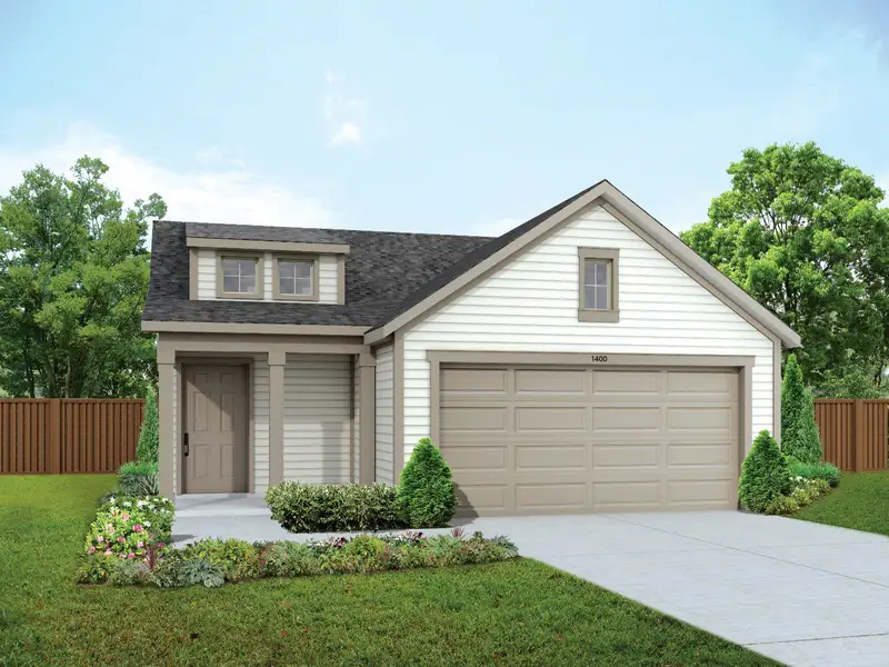 2D floor plan layout for the Compass by DRB Homes in Prominence, San Antonio, TX (Image 4).