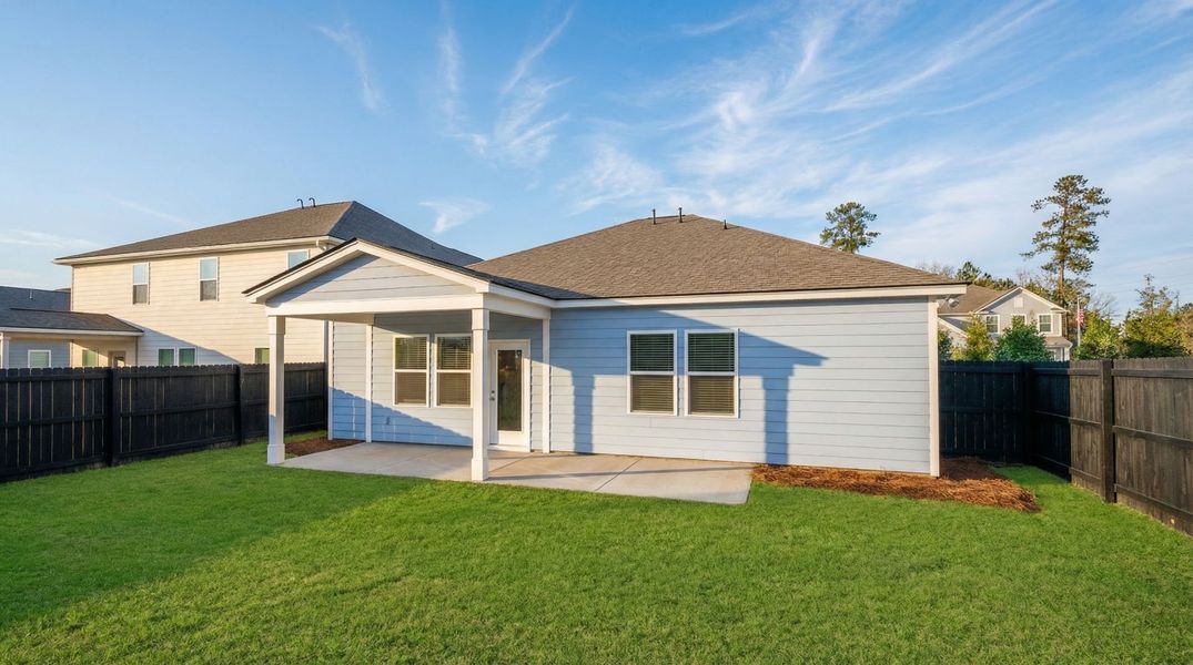 Exterior details and patio area of a home in Monroe Preserve, Chapin (Image 3).
