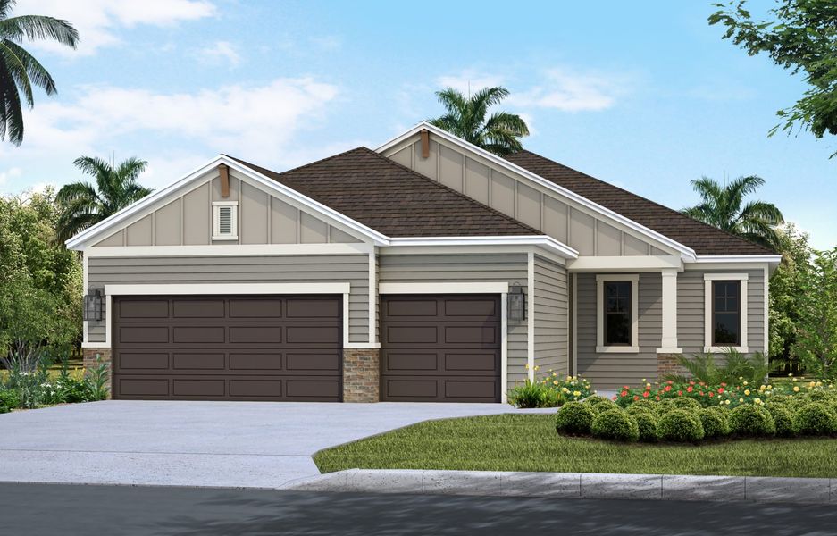 Representative exterior photo of a completed home built from the Sea Star by Neal Communities in Canoe Creek, Parrish, FL (Image 2). Representative exterior photo of a completed home built from the Sea Star by Neal Communities in Canoe Creek, Parrish, FL (Image 2).