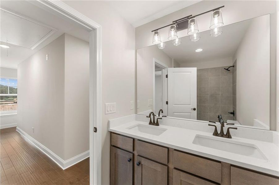 Furnished interior view inside a new home in Hickory Heights, Acworth (Image 14). Furnished interior view inside a new home in Hickory Heights, Acworth (Image 14).