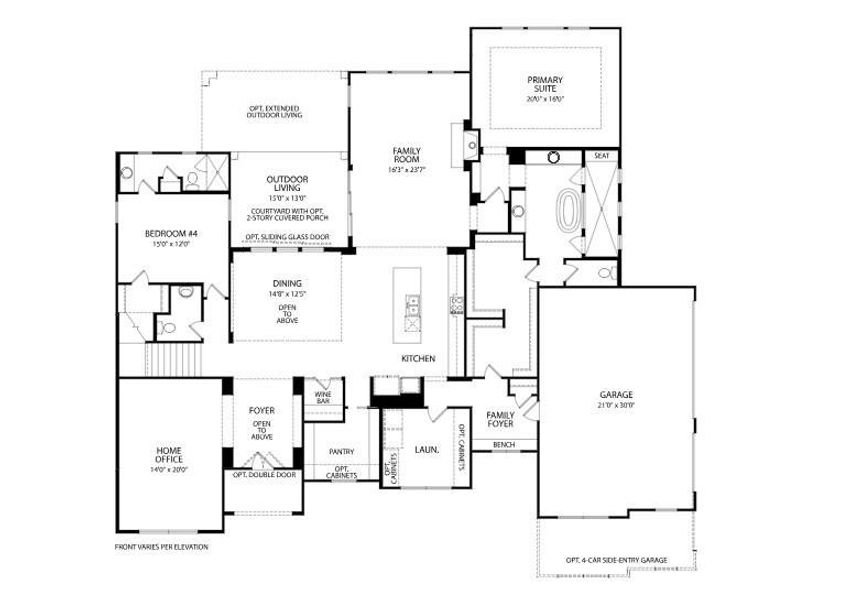 2D floor plan layout of this home in Hilltop Ranch, Leander, TX (Image 5).