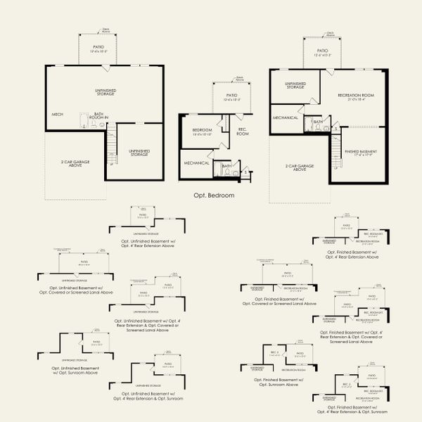 2D floor plan layout for the Mercer by Pulte Homes in Kinsdale, Lancaster, SC (Image 19).