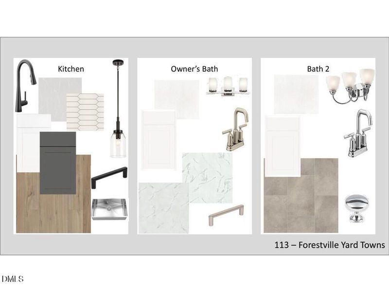 Sample of building materials used in homes in Forestville Yard Townhomes, Knightdale (Image 5).
