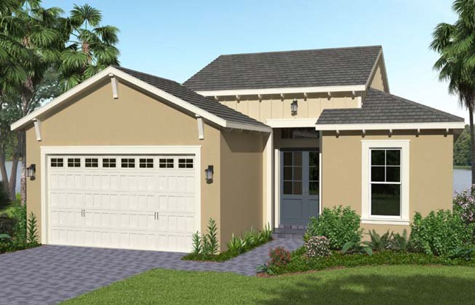 Representative exterior photo of a completed home built from the Persimmon by Minto Communities in Westlake, Loxahatchee, FL (Image 13).