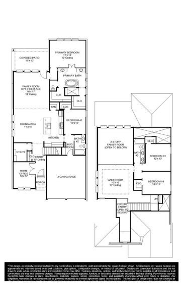 2D floor plan layout of this home in Bridgeland 45', Cypress, TX (Image 2).