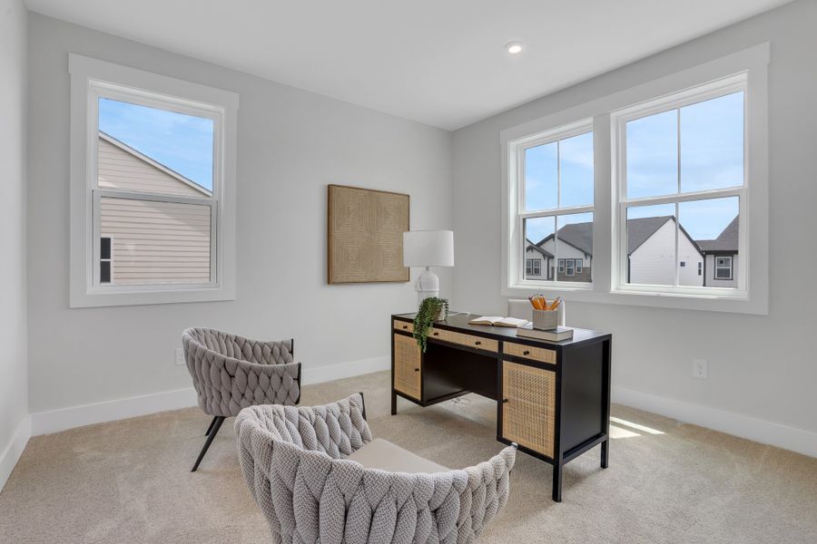 Representative furnished interior of a home built from the Emerson by Beazer Homes in Heirloom Landing, Auburn (Image 17). Representative furnished interior of a home built from the Emerson by Beazer Homes in Heirloom Landing, Auburn (Image 17).