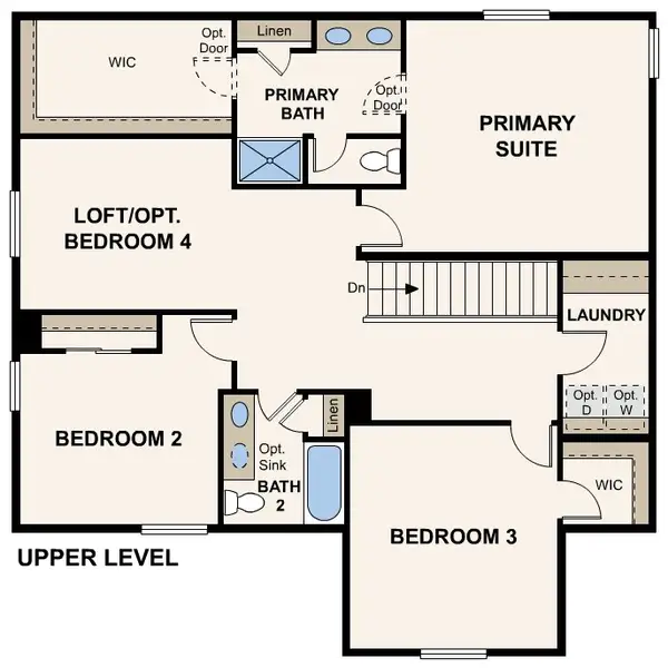 2D floor plan layout of this home in The Overlook at Johnstown Farms, Johnstown, CO (Image 4).
