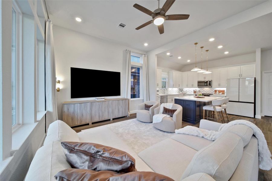 Furnished interior view inside a new home in The Highlands: Highland Duets, Porter (Image 18). Furnished interior view inside a new home in The Highlands: Highland Duets, Porter (Image 18).