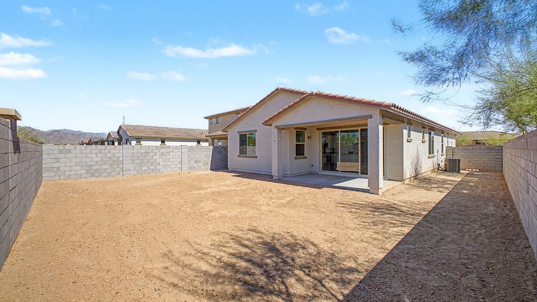 Exterior details and patio area of a home in Castillo at Anderson Parc, Buckeye (Image 20).