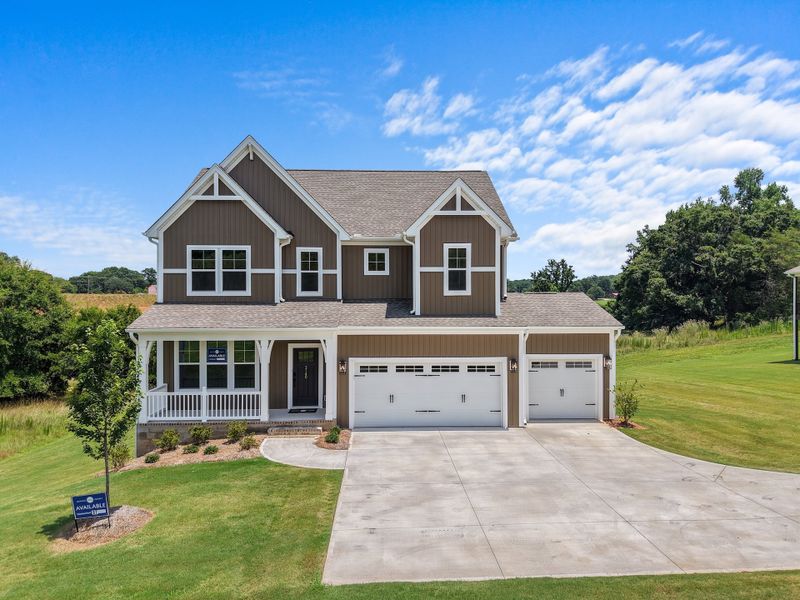 Front exterior of a new home in Ridgecrest at Midway, Anderson, SC, highlighting curb appeal (Image 1). Front exterior of a new home in Ridgecrest at Midway, Anderson, SC, highlighting curb appeal (Image 1).