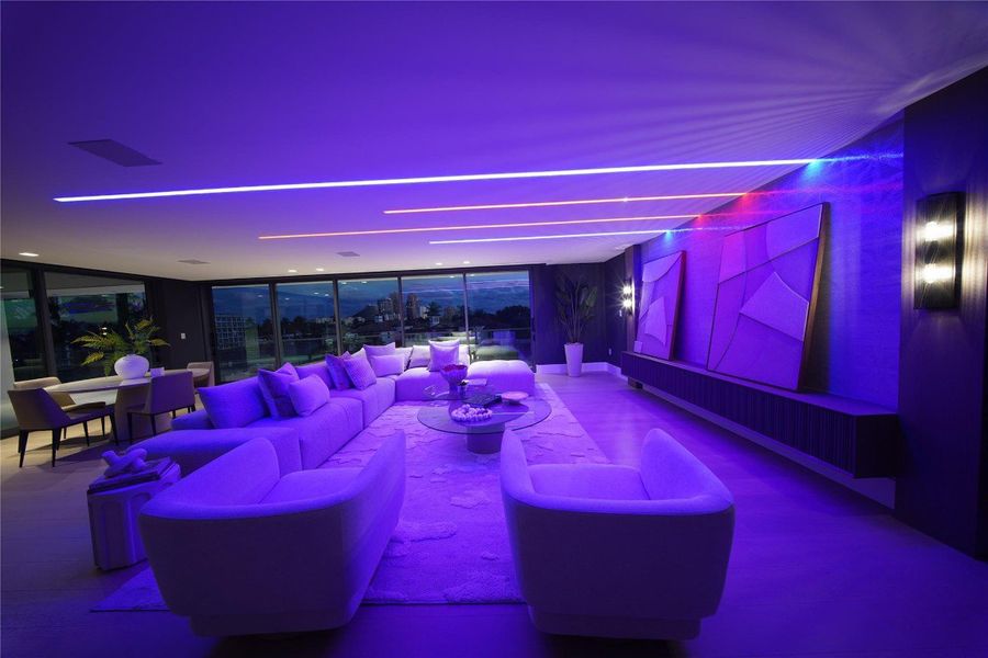 3rd floor lounge room night lighting