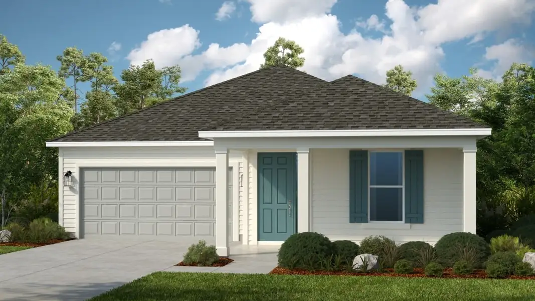 Representative exterior photo of a completed home built from the Atlantic by Taylor Morrison in Colbert Landings, Palm Coast, FL (Image 4). Representative exterior photo of a completed home built from the Atlantic by Taylor Morrison in Colbert Landings, Palm Coast, FL (Image 4).