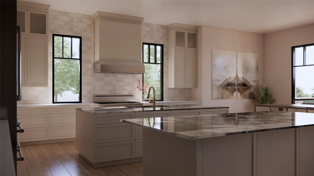Another view of the chef's kitchen fully equipped for the most decerning chef and easy to manage for the everyday cook. Another view of the chef's kitchen fully equipped for the most decerning chef and easy to manage for the everyday cook.