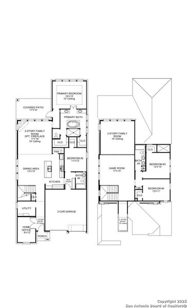 2D floor plan layout of this home in Homestead 55', Schertz, TX (Image 2).