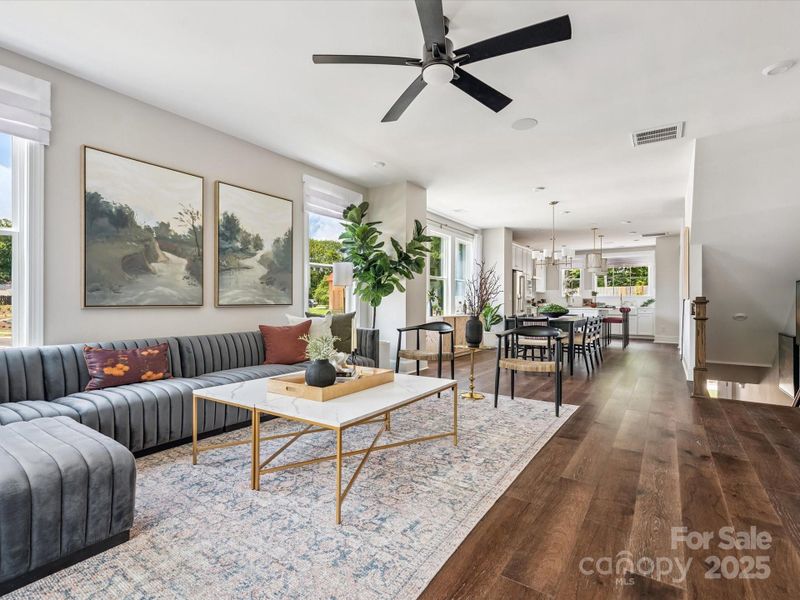 9' Ceilings and durable flooring throughout the main floor. *Model Photos | Actual finishes, structural selections, and orientation may vary. 9' Ceilings and durable flooring throughout the main floor. *Model Photos | Actual finishes, structural selections, and orientation may vary.