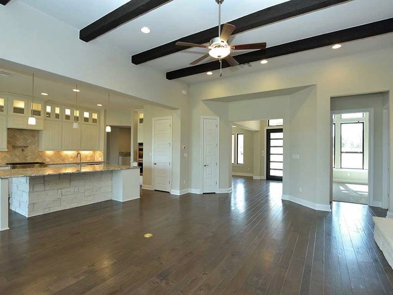 Representative unfurnished interior of a home built from the Santa Barbara II by Giddens Homes in Scofield Farms Estates, Georgetown (Image 137).