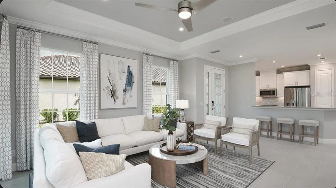 Furnished interior view inside a new home in Esplanade at Azario Lakewood Ranch, Bradenton (Image 12).