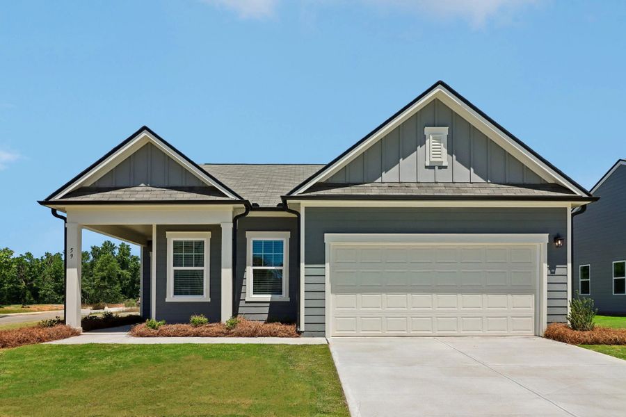 Representative exterior photo of a completed home built from the Larissa by Starlight Homes in Crescent Pointe, Carrollton, GA (Image 1). Representative exterior photo of a completed home built from the Larissa by Starlight Homes in Crescent Pointe, Carrollton, GA (Image 1).