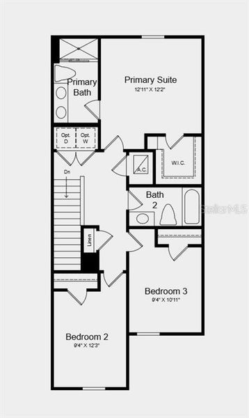 2D floor plan layout of this home in Waterstone, Groveland, FL (Image 4).