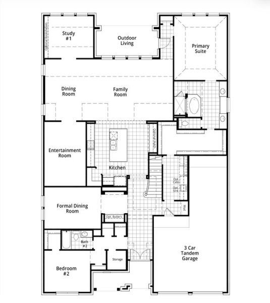 2D floor plan layout for the 224 Plan by Highland Homes in Harvest Green, Richmond, TX (Image 29). 2D floor plan layout for the 224 Plan by Highland Homes in Harvest Green, Richmond, TX (Image 29).