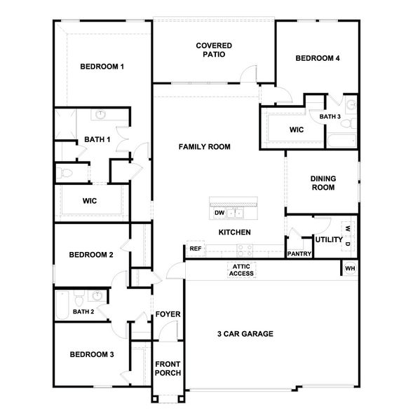 2D floor plan layout for the The Westley by D.R. Horton in Watermill, Uhland, TX (Image 3). 2D floor plan layout for the The Westley by D.R. Horton in Watermill, Uhland, TX (Image 3).