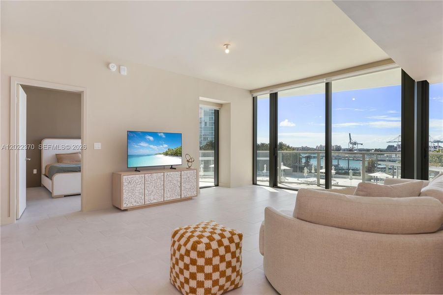 Furnished interior view inside a new home in Five Park, Miami Beach (Image 9).