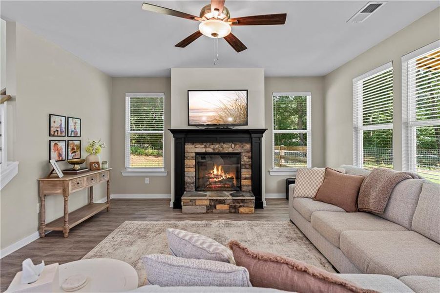 Furnished interior view inside a new home in Crossing Creeks, Monroe (Image 18). Furnished interior view inside a new home in Crossing Creeks, Monroe (Image 18).
