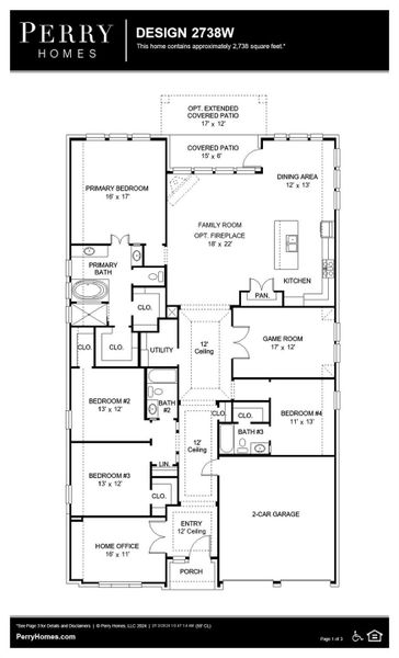 2D floor plan layout of this home in Serenity 55+ Active Adult, Manvel, TX (Image 5).
