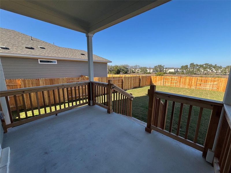 Exterior details and patio area of a home in Cannon Ranch 45s, Dripping Springs (Image 26).