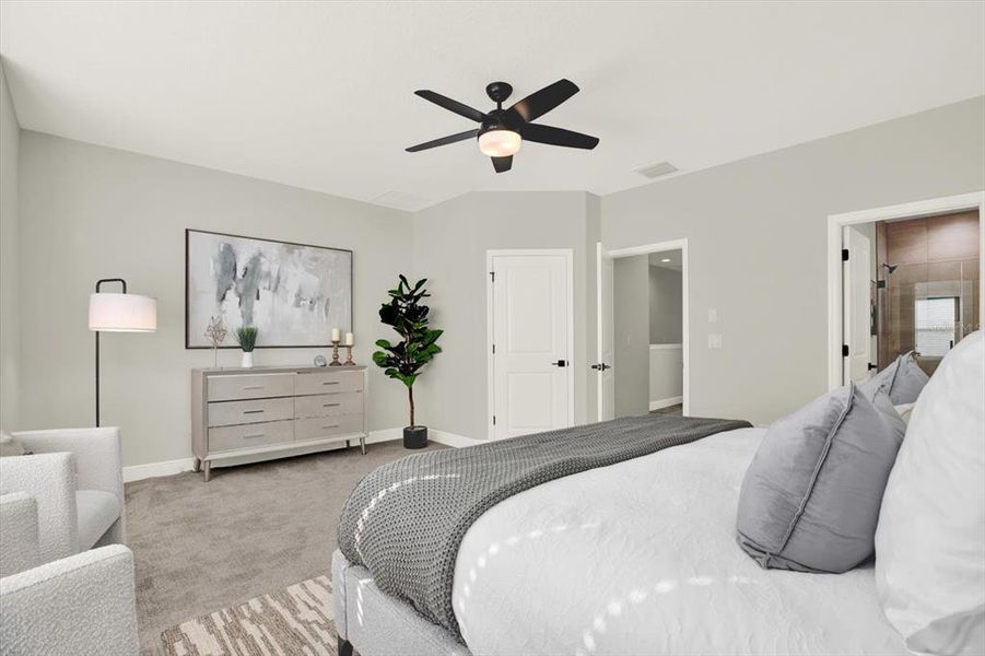 Furnished interior view inside a new home in The Towns At Long Bayou, Seminole (Image 17). Furnished interior view inside a new home in The Towns At Long Bayou, Seminole (Image 17).