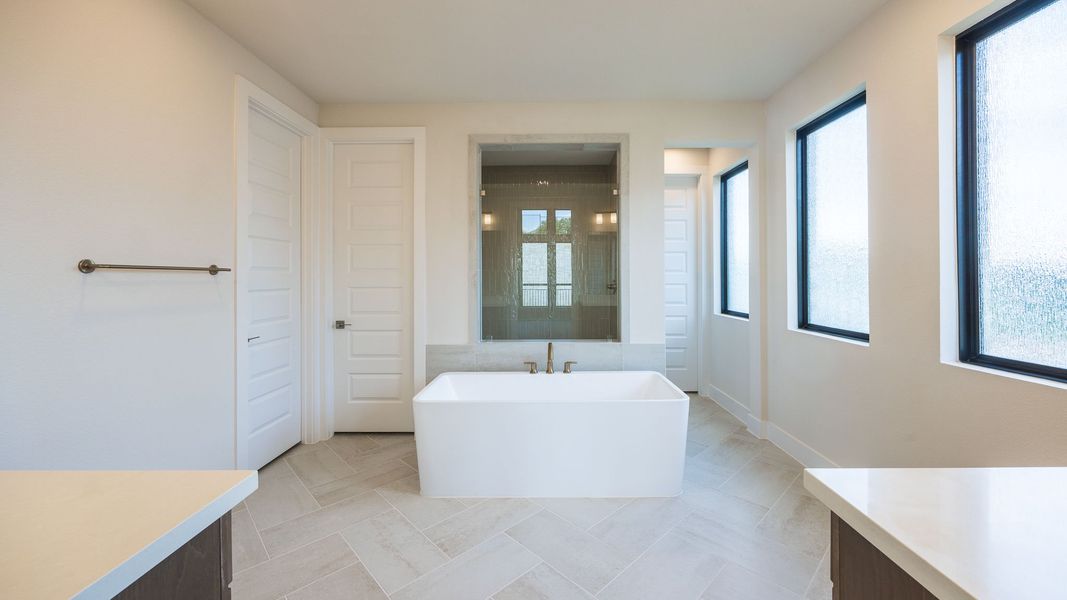 Furnished interior view inside a new home in Palmera Ridge 70', Leander (Image 6). Furnished interior view inside a new home in Palmera Ridge 70', Leander (Image 6).