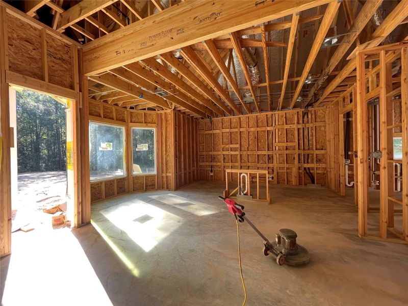 Kitchen & Dining Combo with a Serene View of the woods Kitchen & Dining Combo with a Serene View of the woods