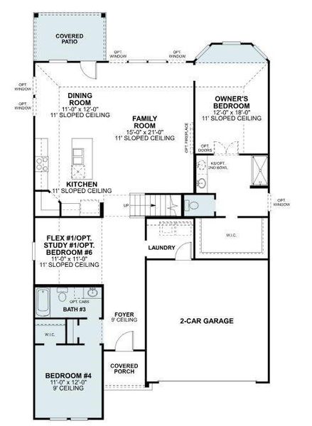 2D floor plan layout of this home in Woodstone, Providence Village, TX (Image 3).