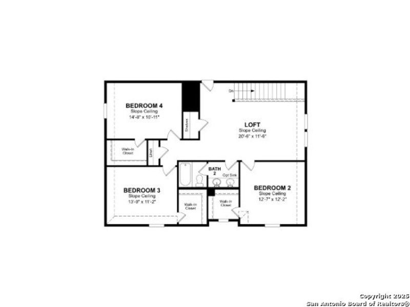 2D floor plan layout of this home in Comanche Ridge, San Antonio, TX (Image 3).
