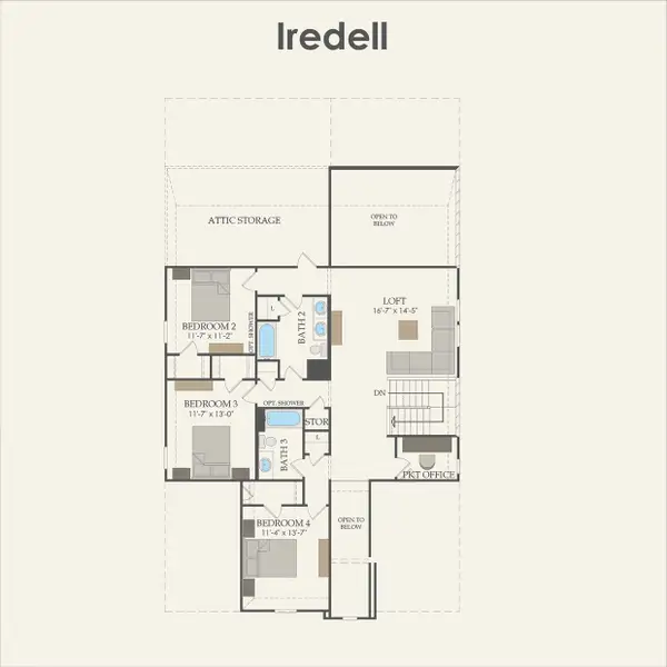 2D floor plan layout for the Iredell by Pulte Homes in Blue Creek Trails, Richmond, TX (Image 3). 2D floor plan layout for the Iredell by Pulte Homes in Blue Creek Trails, Richmond, TX (Image 3).