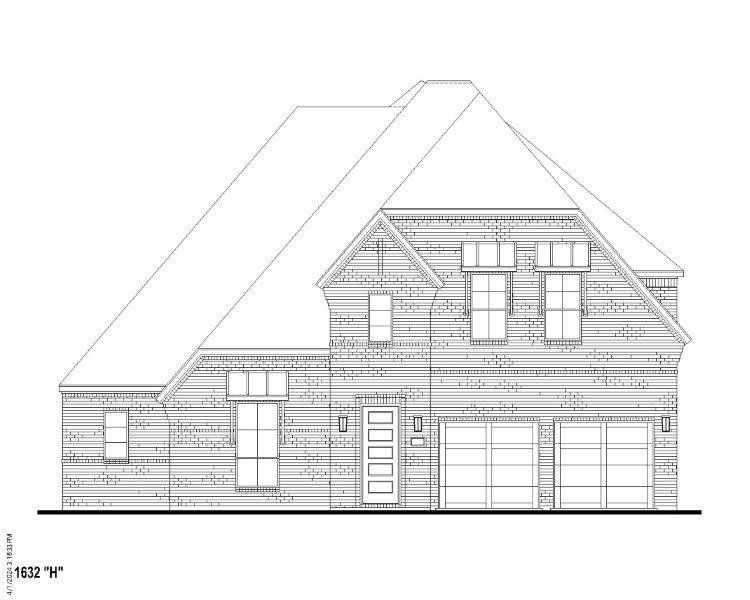 Plan 1632 Elevation H