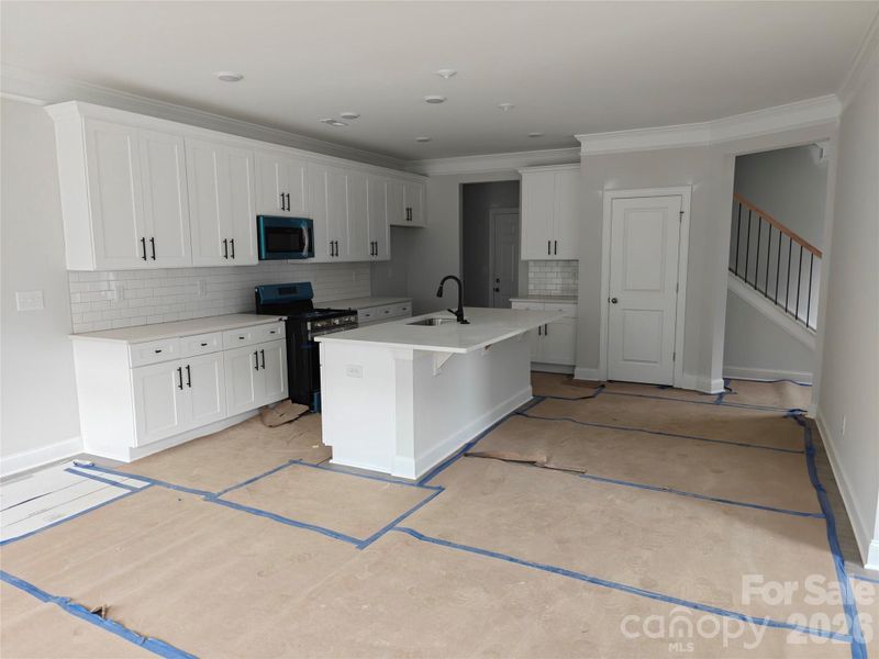 Construction progress on the kitchen on Homesite 199