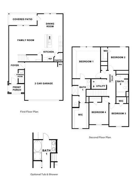 2D floor plan layout for the The Grace by D.R. Horton in Mayfair, New Braunfels, TX (Image 3).