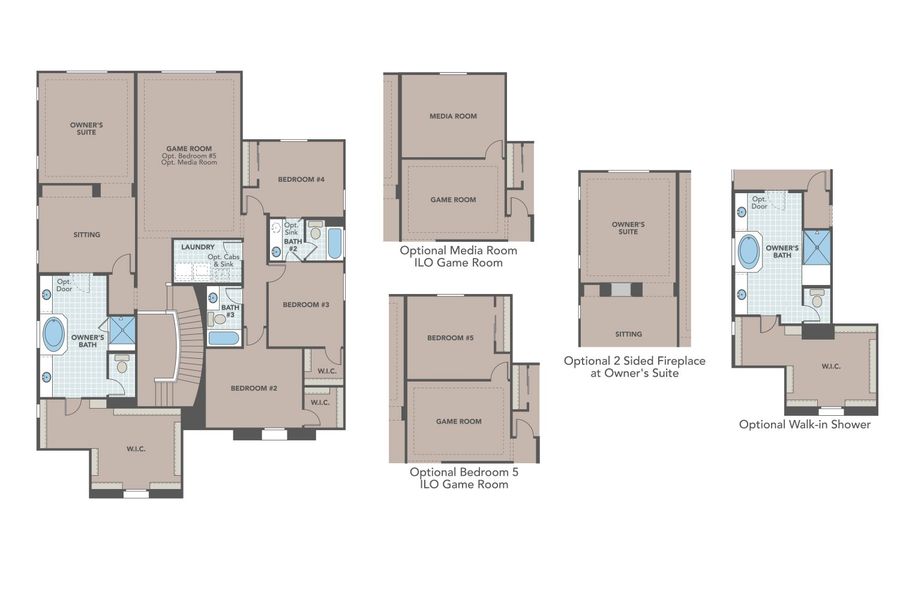 2D floor plan layout for the Sienna by Brightland Homes in Sycamore Farms, Surprise, AZ (Image 5).