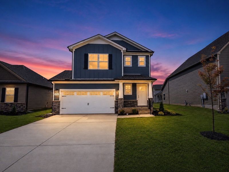 Front exterior of a new home in Salem Landing, Rockvale, TN, highlighting curb appeal (Image 14).