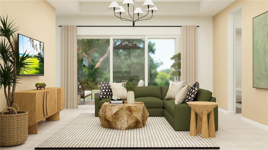 Furnished interior view inside a new home in Calusa Country Club, Lakewood Ranch (Image 14).